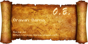 Oravan Barna névjegykártya